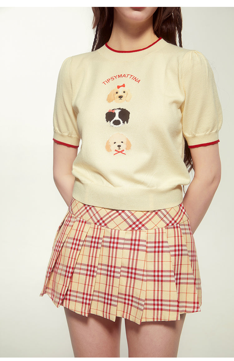 High Waist Plaid Pleated Micro Skirt