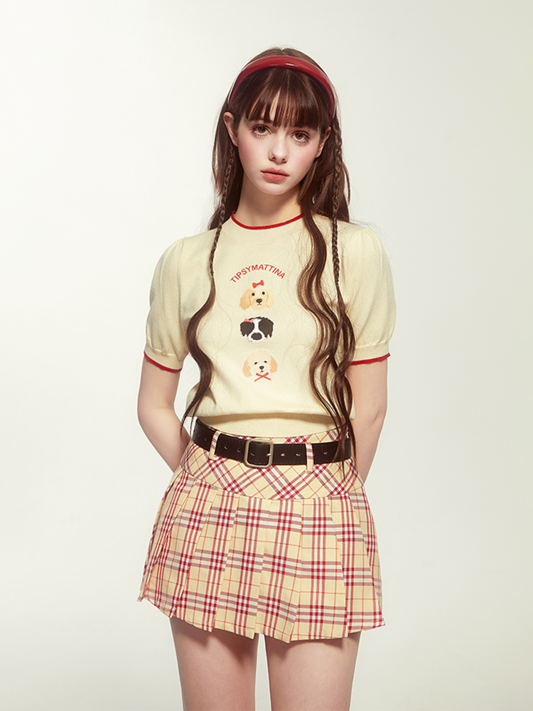 High Waist Plaid Pleated Micro Skirt