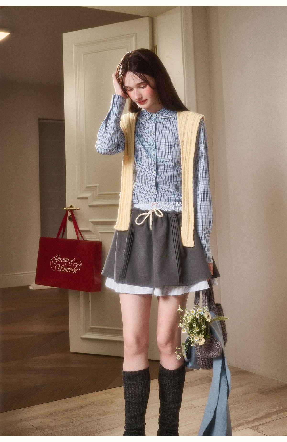 Fluffy Layered Skirt With Pintuck Detail