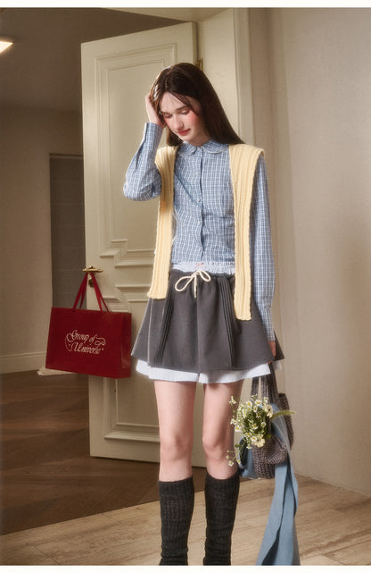 Fluffy Layered Skirt With Pintuck Detail