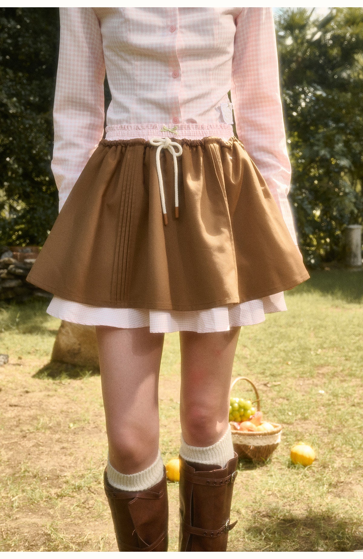 Fluffy Layered Skirt With Pintuck Detail