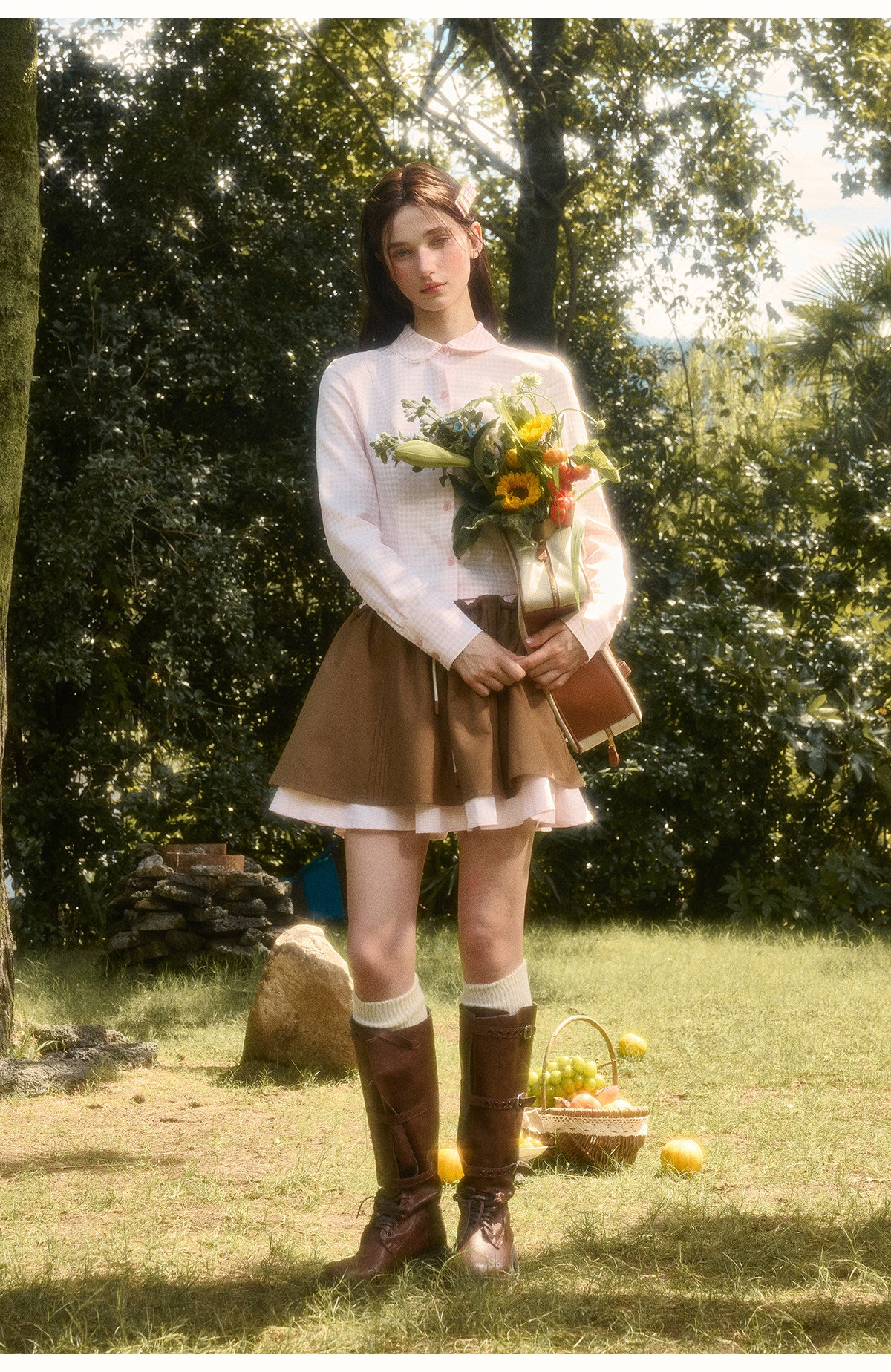 Fluffy Layered Skirt With Pintuck Detail