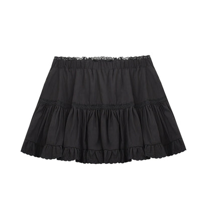 Gathered Ballet-Style Micro Mini Skirt