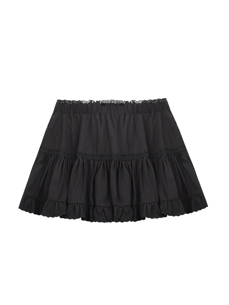 Gathered Ballet-Style Micro Mini Skirt