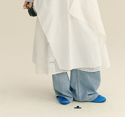 Asymmetrical Cotton Skirt With Layered Design