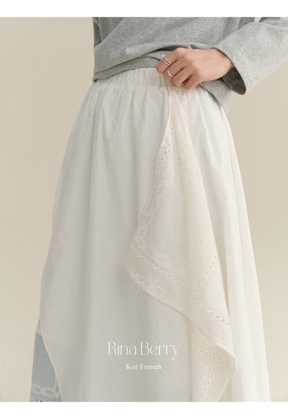 Asymmetrical Cotton Skirt With Layered Design