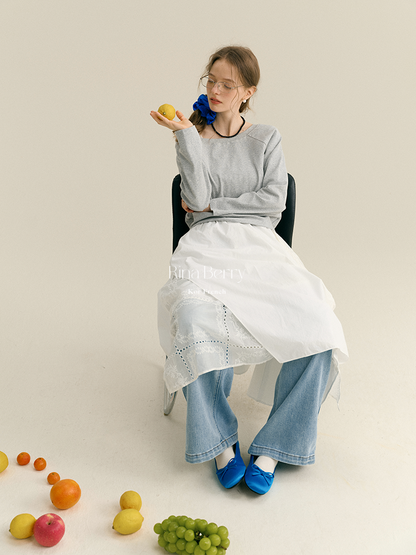 Asymmetrical Cotton Skirt With Layered Design
