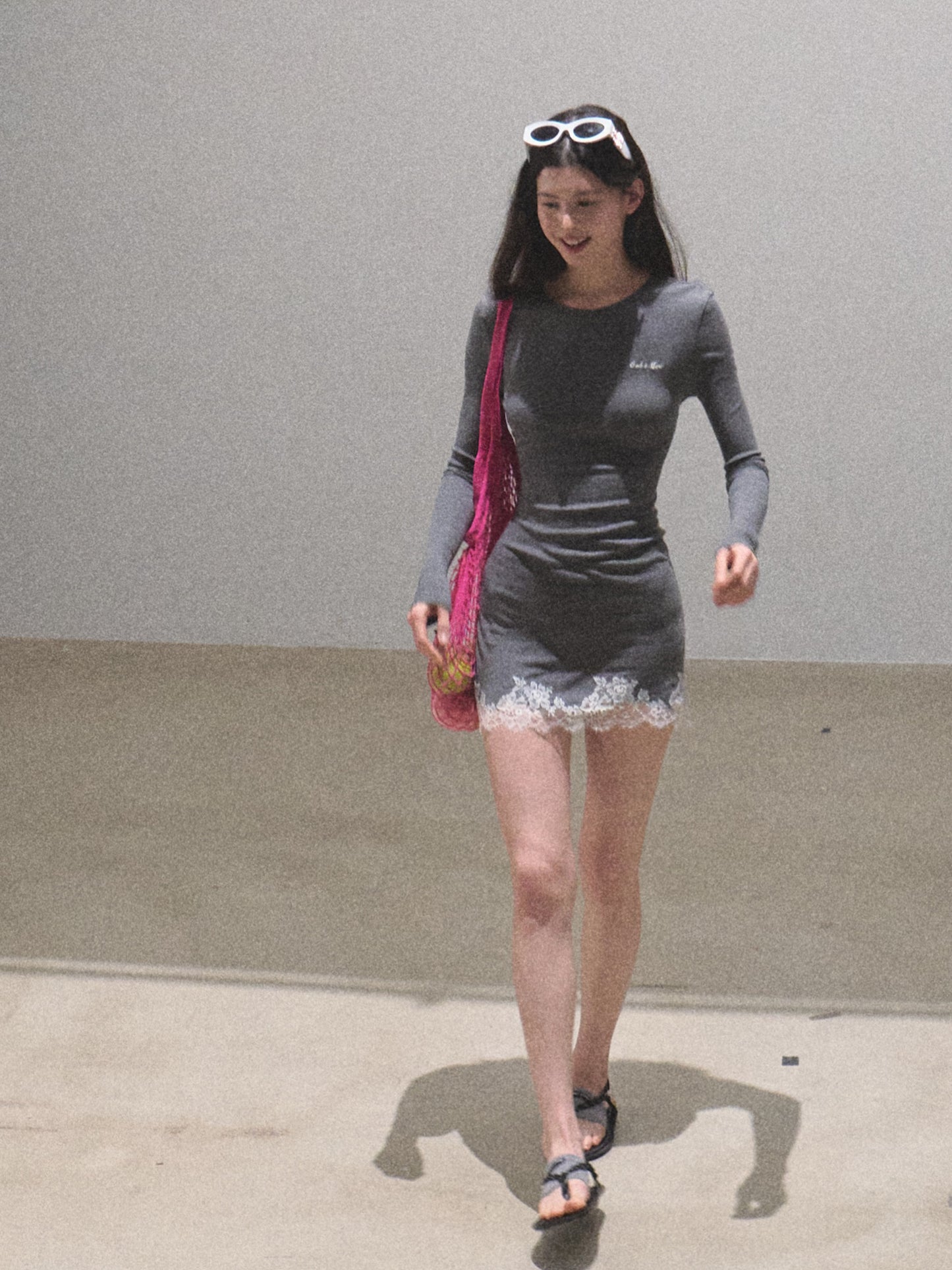 Lace Hem Bodycon Mini Dress