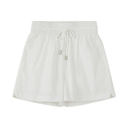 Lace-Trimmed Nylon Jacket And Shorts