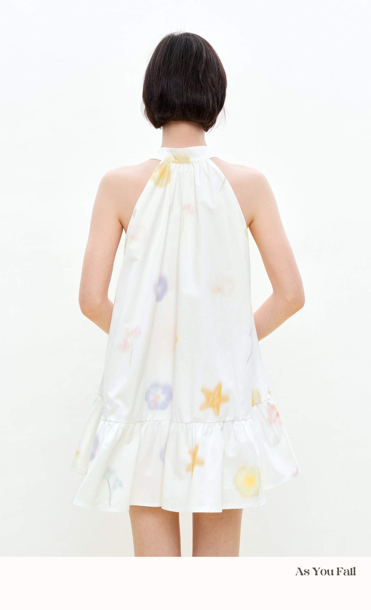 Printed Button-Front Sleeveless A-Line Dress