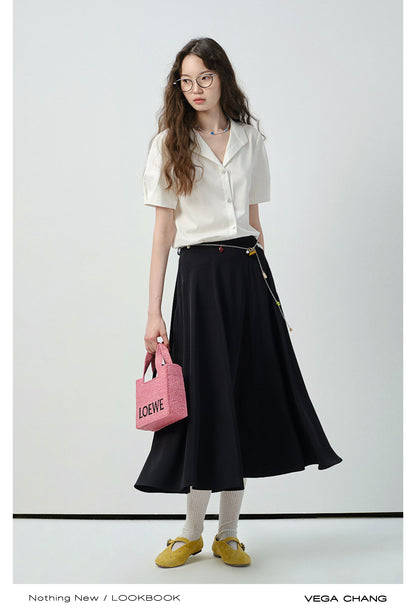 A-Line Flowy Skirt With Soft Drape