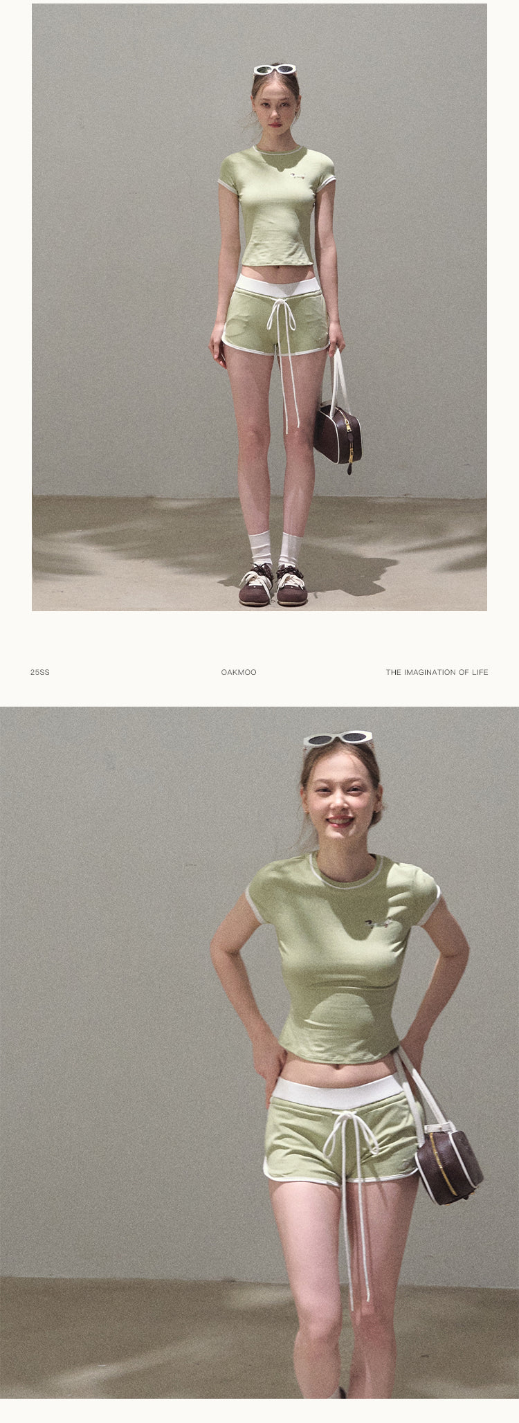 Tipped Sporty Tee And Shorts With Embroidery