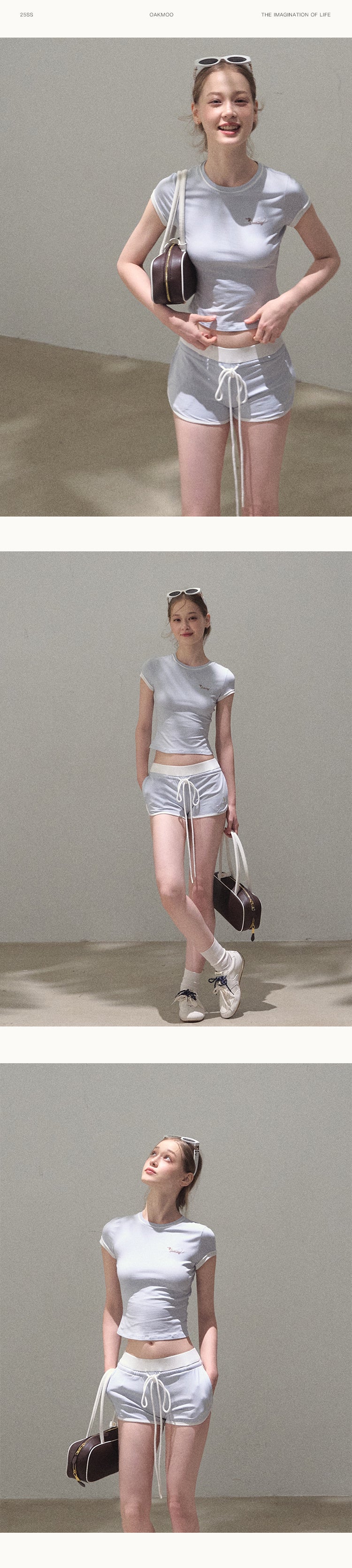 Tipped Sporty Tee And Shorts With Embroidery