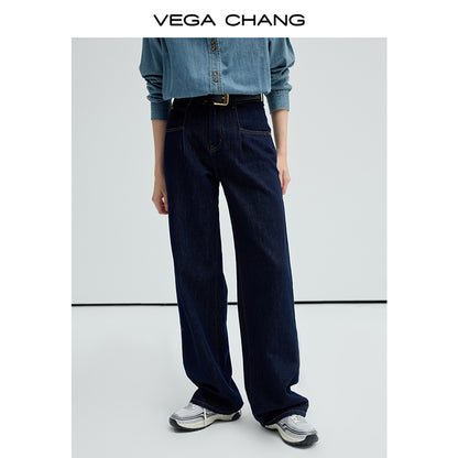 Versatile High Waisted Straight-Leg Jeans