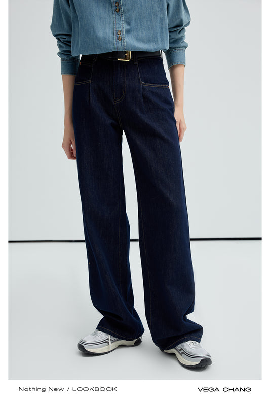 Versatile High Waisted Straight-Leg Jeans