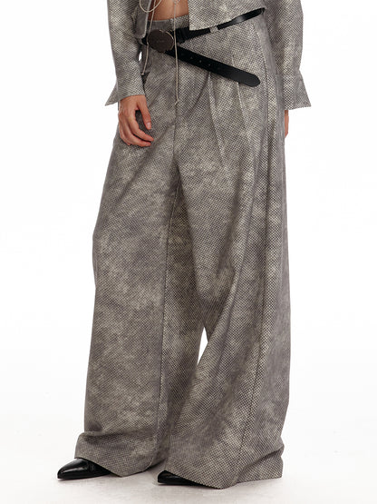 Vintage-Inspired Tie Front Shirt / Wide-Leg Pants