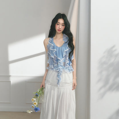 Ruffled Layer Two-Way Halter Top