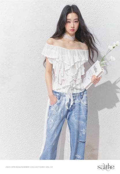 Ruffled Layer Two-Way Halter Top