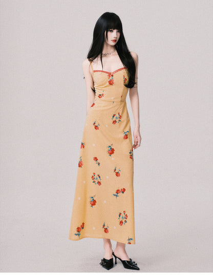 Adjustable Strap Floral Slip Dress