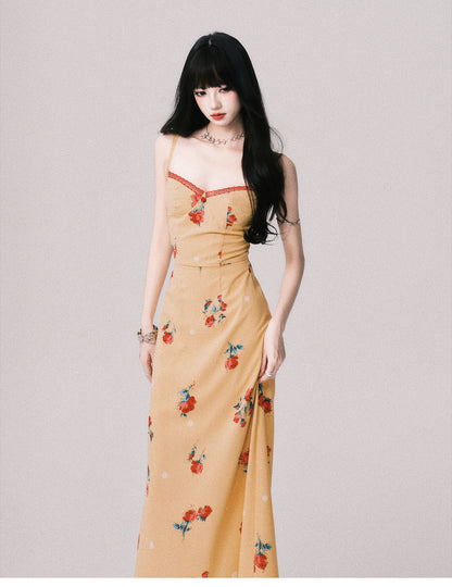 Adjustable Strap Floral Slip Dress
