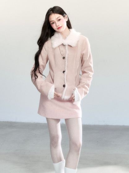 Wool Blend A-Line Mini Skirt