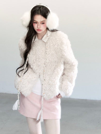 Wool Blend A-Line Mini Skirt