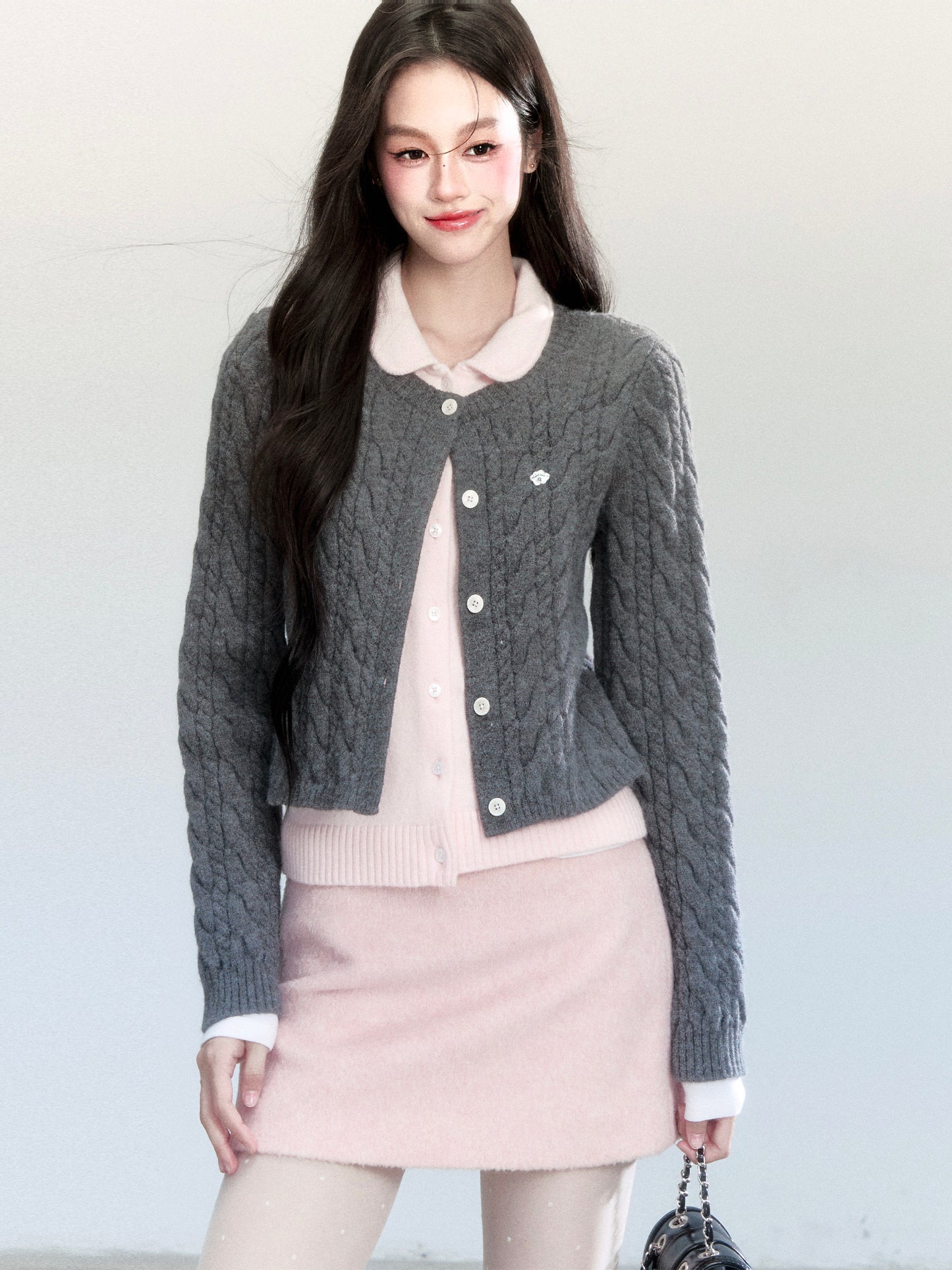 Wool Blend A-Line Mini Skirt