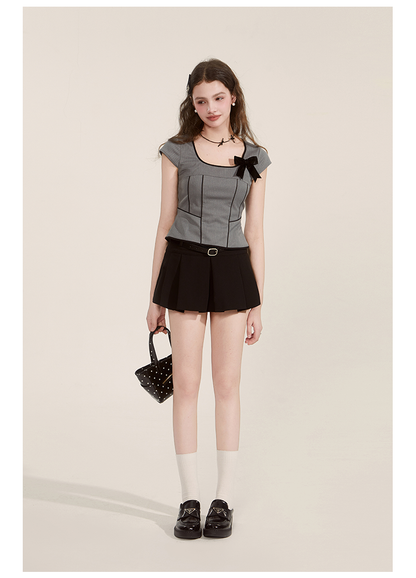 Pleated Skirt-Style Shorts