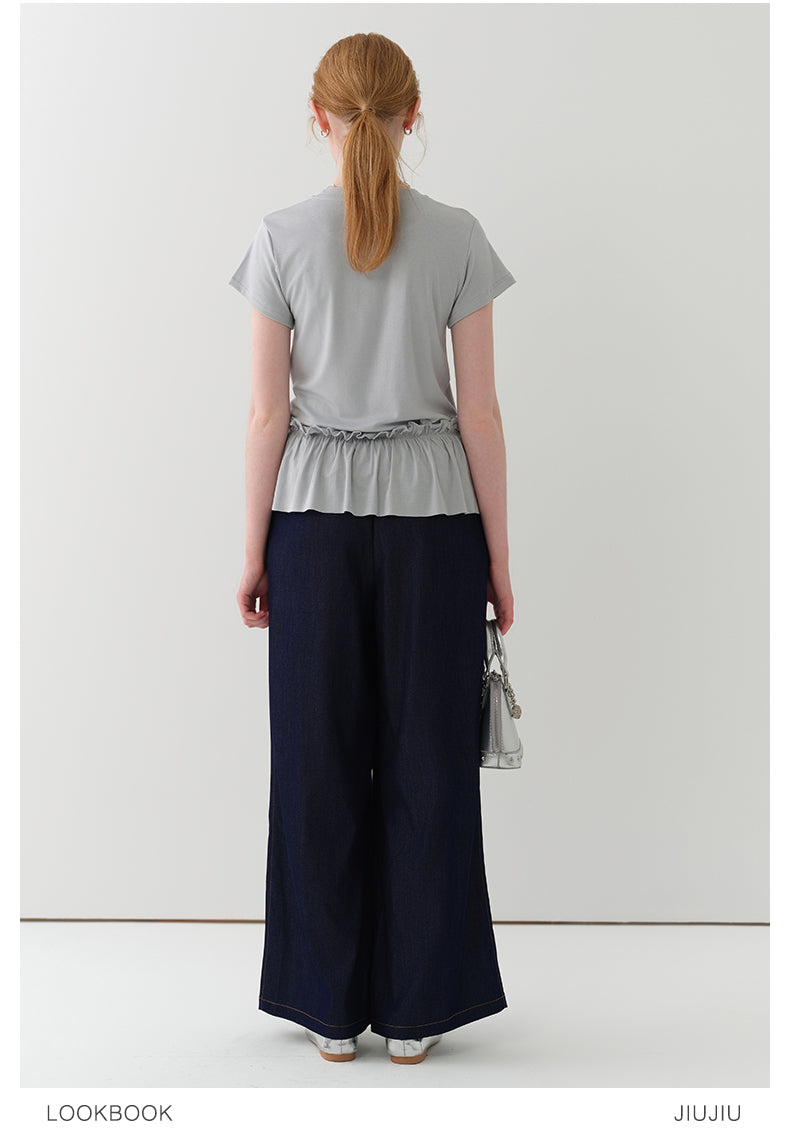 T-Shirt And Ruched Hem Overlay Set
