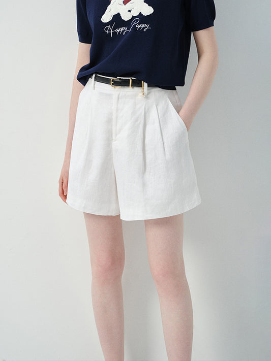 Linen High-Rise Short Pants
