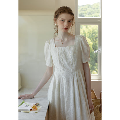 Floral-Embroidered Cotton Midi Dress