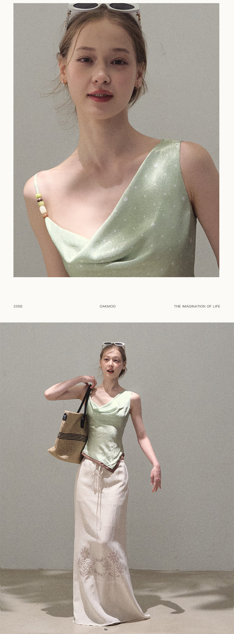 One-Shoulder Draped Top With Beaded Strap