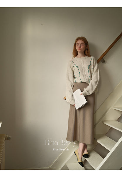 Flowy Skirt With High-Rise Elastic Waist