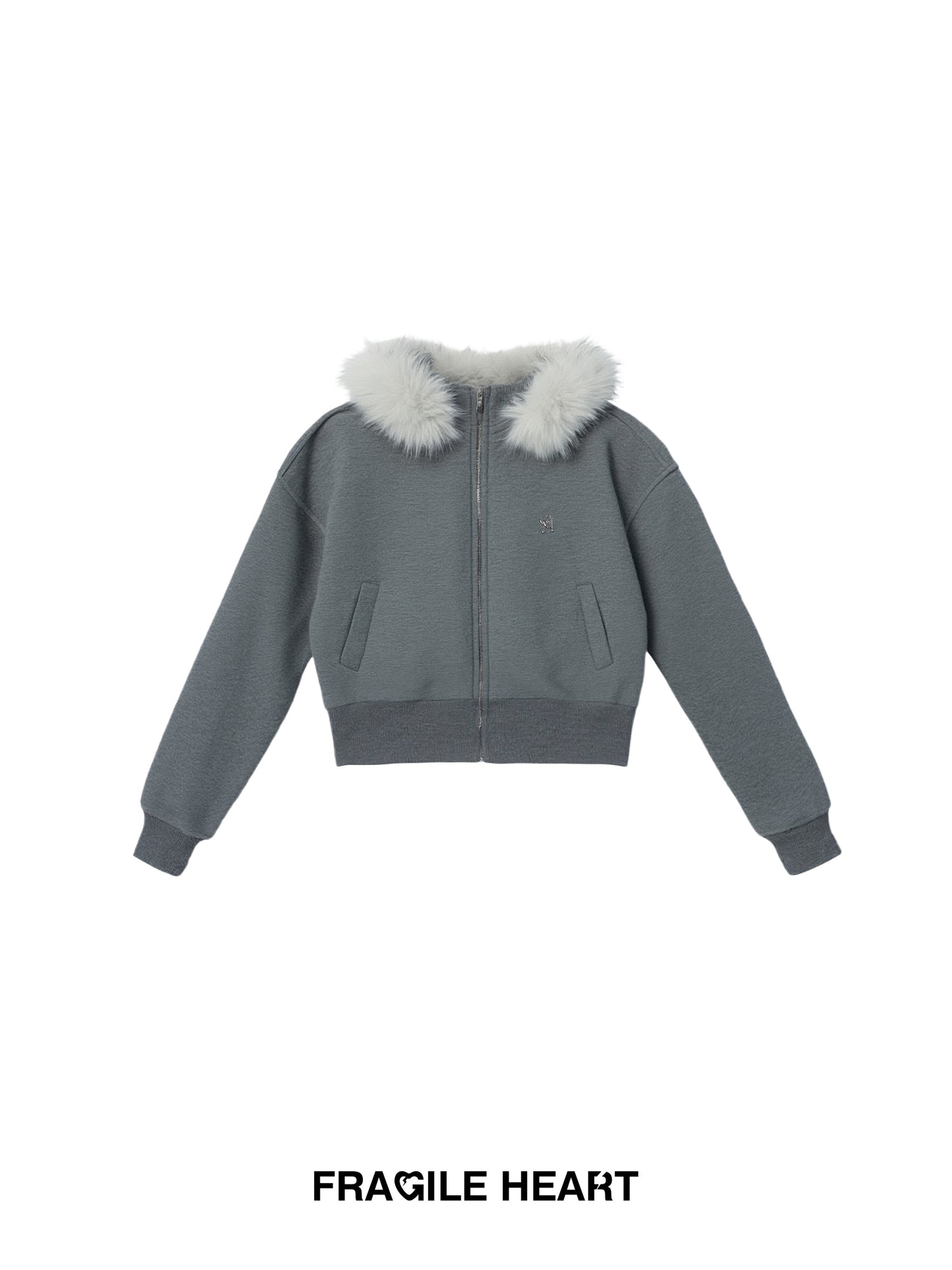 Zip-Up Hoodie With Fur Trim