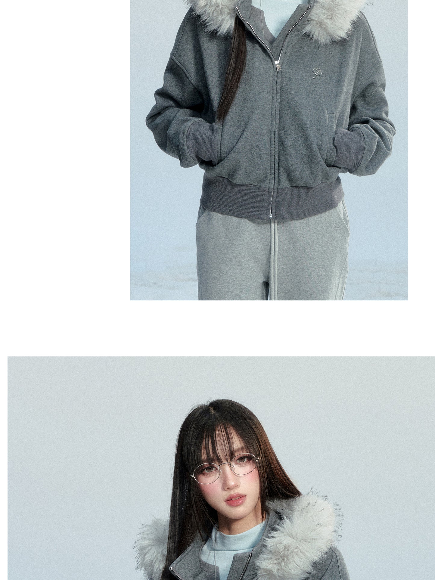 Zip-Up Hoodie With Fur Trim