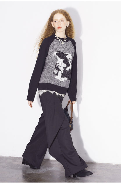 Mid Rise Straight-Leg Overlay Trousers