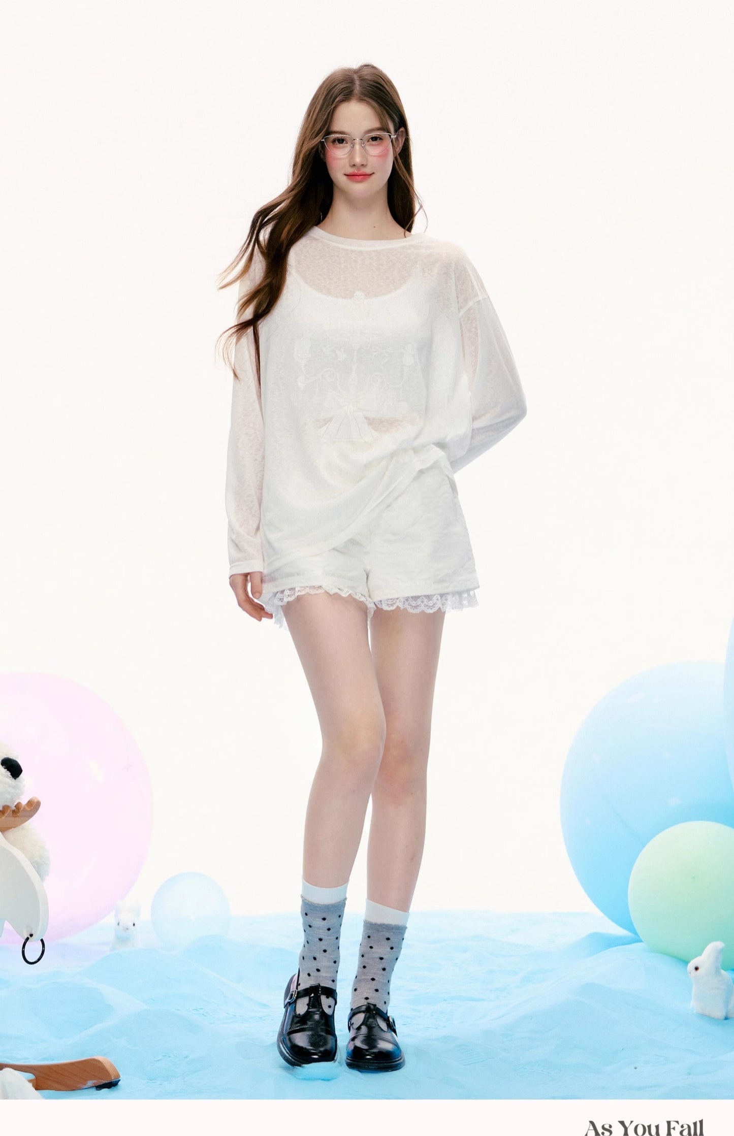 Oversized Printed Sheer T-Shirt