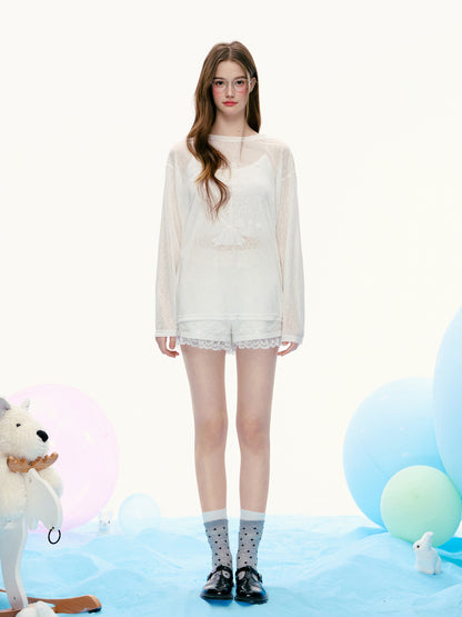 Oversized Printed Sheer T-Shirt