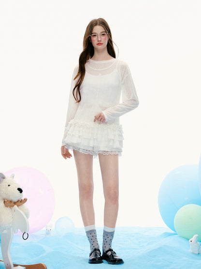 Oversized Printed Sheer T-Shirt