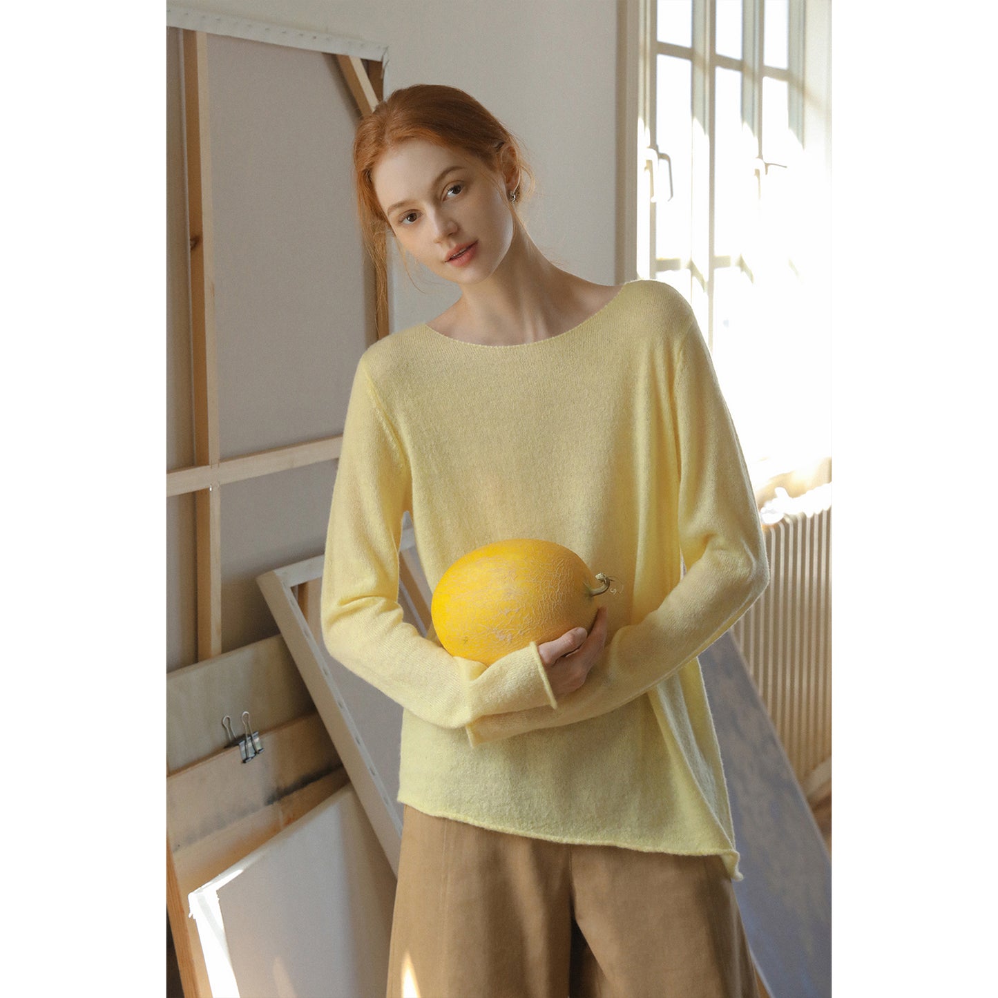 Roll Edge Asymmetric Sweater