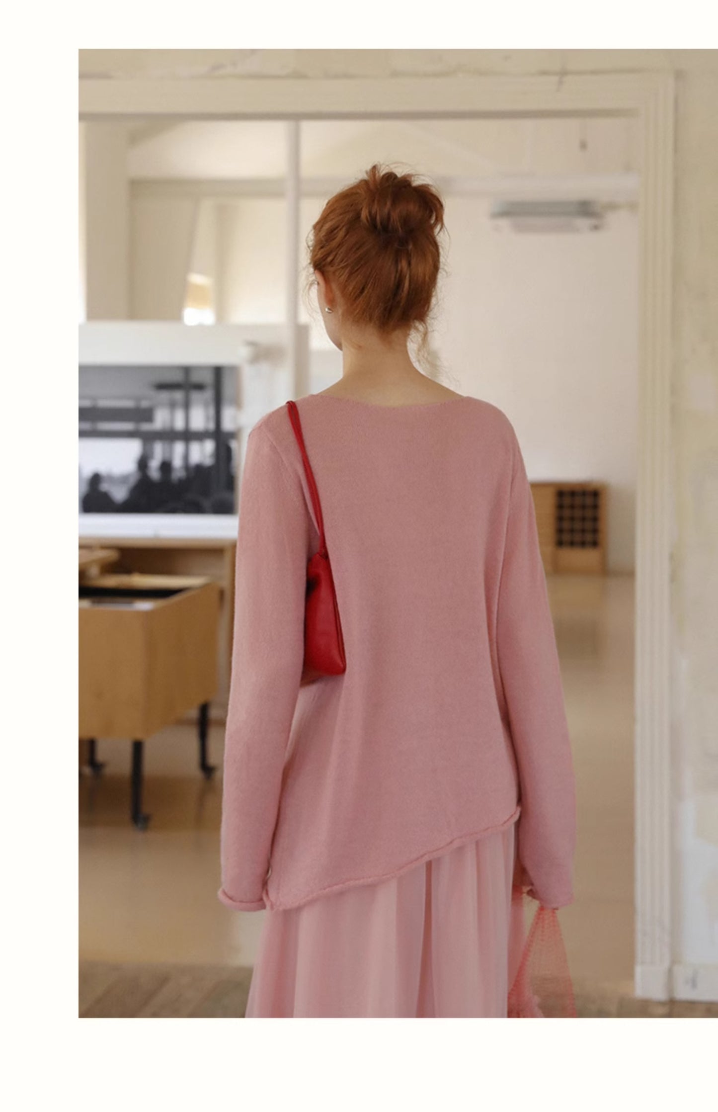 Roll Edge Asymmetric Sweater