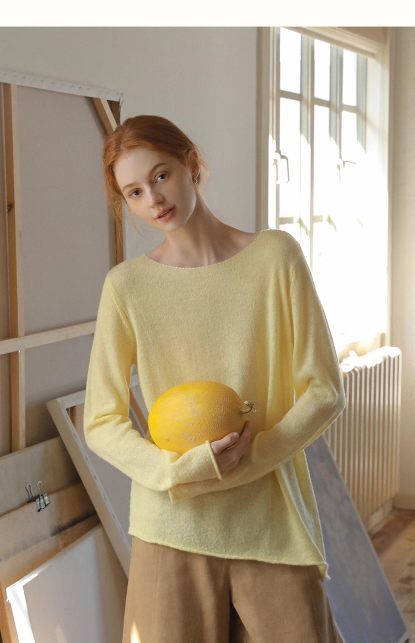 Roll Edge Asymmetric Sweater