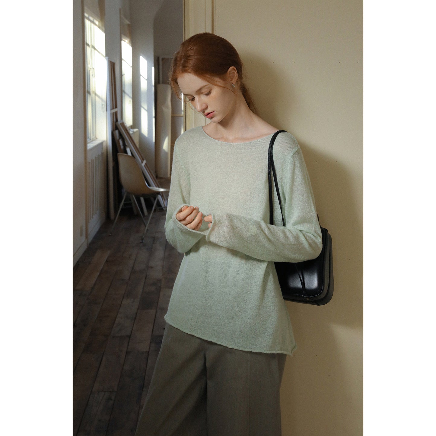 Roll Edge Asymmetric Sweater