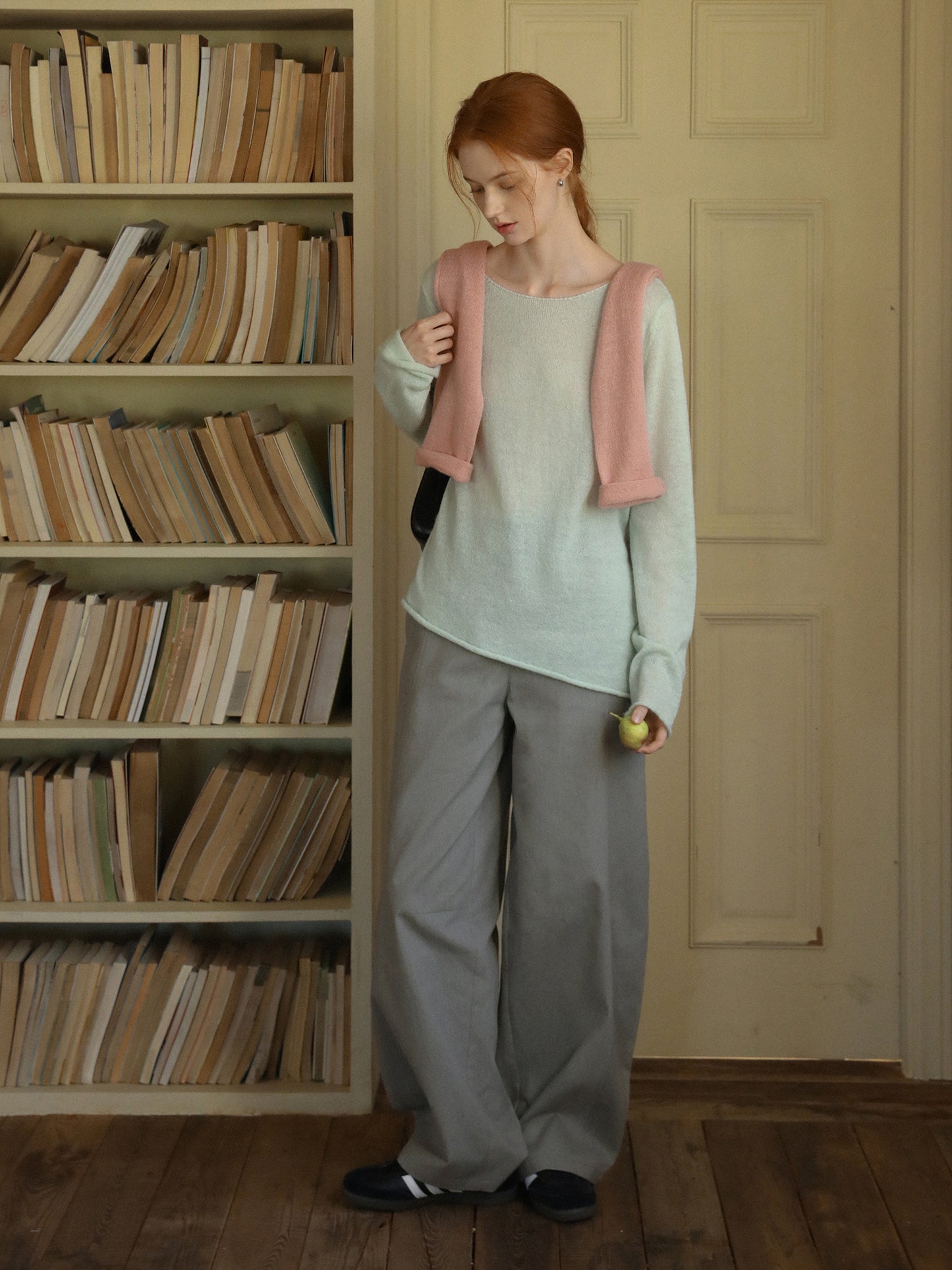 Roll Edge Asymmetric Sweater