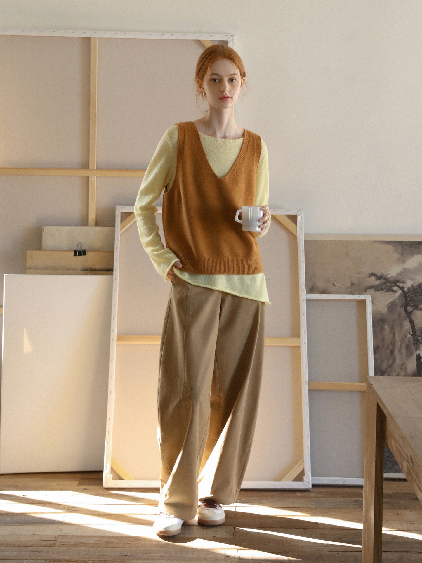 Roll Edge Asymmetric Sweater