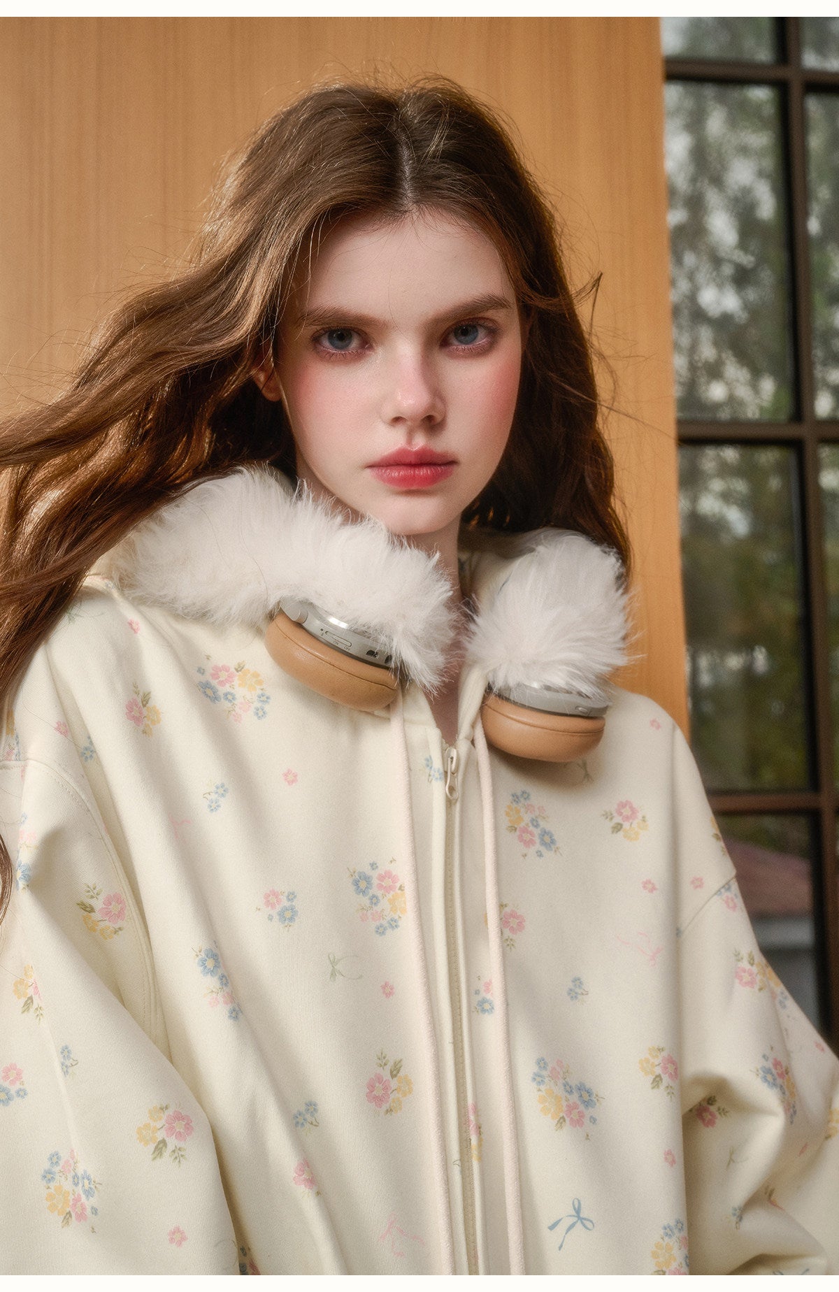 Floral Zip-Up Hoodie with Two Fit Options & Pants