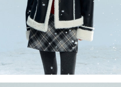 Soft Faux Leather Jacket With Faux Fur Details