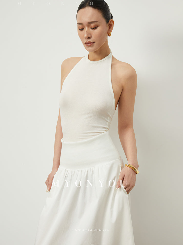 Slim Fit Backless Halter Top