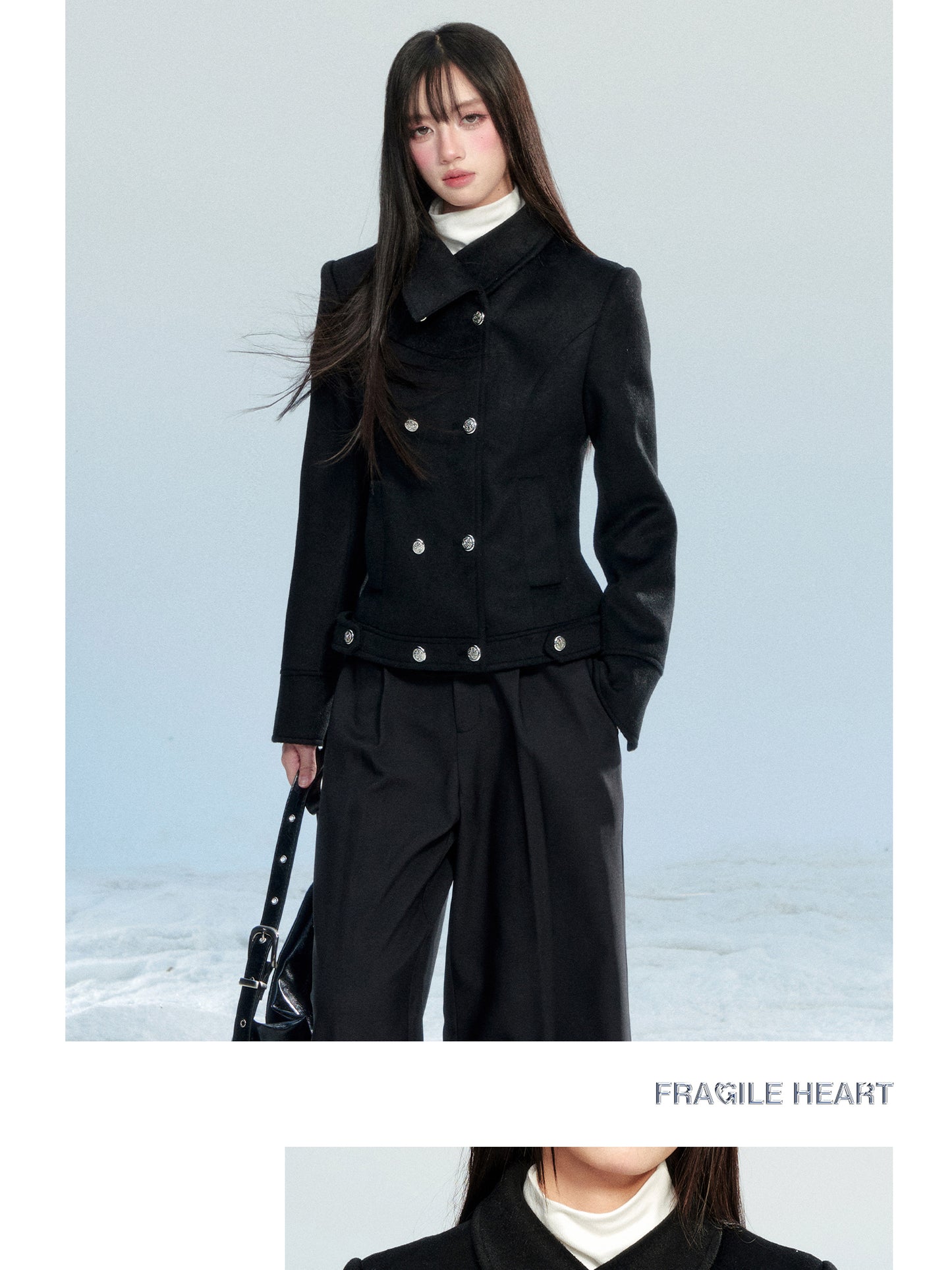 Fitted Double-Breasted Jacket With Metallic Buttons