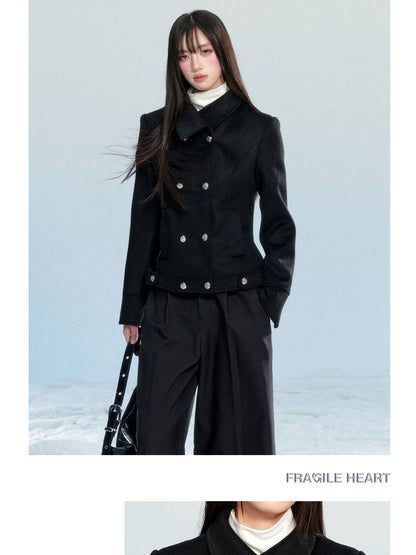 Fitted Double-Breasted Jacket With Metallic Buttons